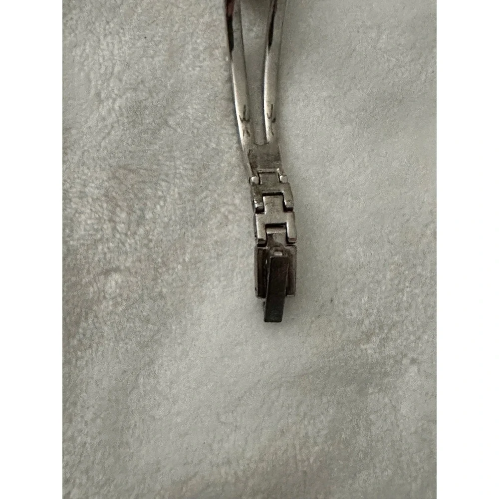 Armitron Now Silver Tone Bangle Watch Pink‎ Face Rhinestone Accent Womens